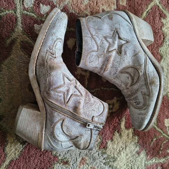 Alexander McQueen McQ Grey Distressed Cowboy Ankle Boots 40 - Picture 3 of 9